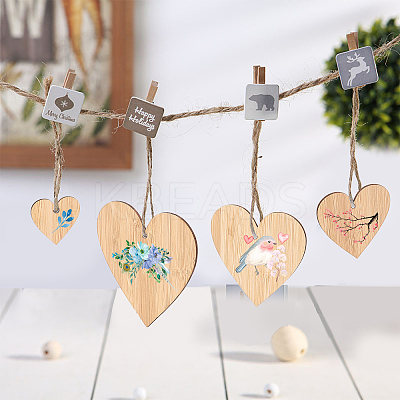 Heart Shaped Wooden Boards for Painting AJEW-OC0001-94-1