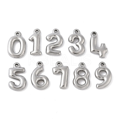 10Pcs 10 Styles 304 Stainless Steel Pendants STAS-K312-01P-1