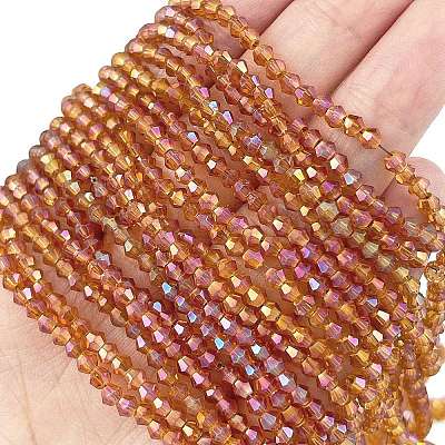 Transparent Electroplate Glass Beads Strands EGLA-A039-T2mm-UA09-1