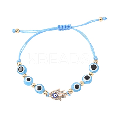 Resin Evil Eye Braided Bead Bracelets for Women BJEW-FS00018-02-1