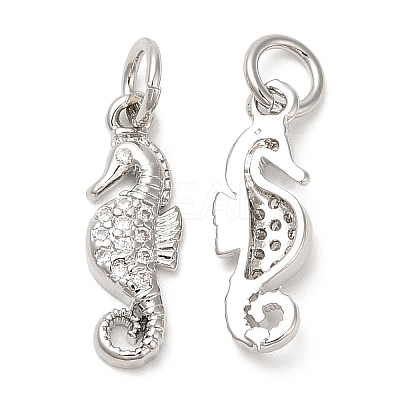 Brass Micro Pave Cubic Zirconia Pendants KK-Q775-04P-1