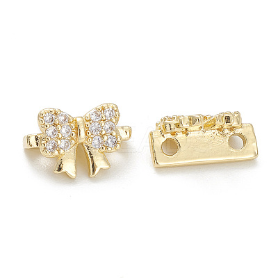 Rack Plating Brass Pave Cubic Zirconia Slide Charms KK-G464-05LG-1