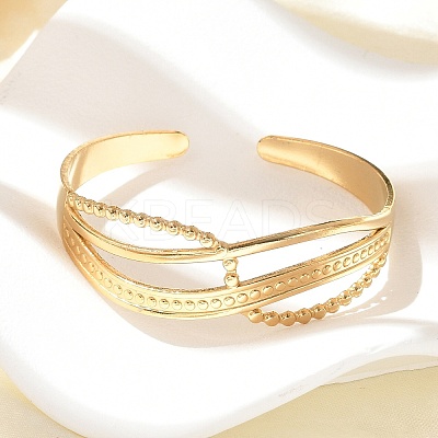 304 Stainless Steel Cuff Bangles for Women BJEW-B120-07G-02-1