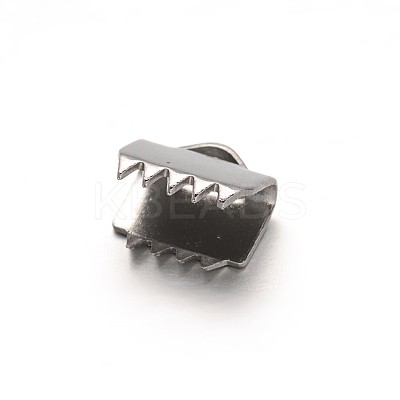 Tarnish Resistant 304 Stainless Steel Ribbon Crimp Ends STAS-G130-11A-1