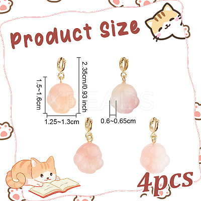 4Pcs Natural Agate Pendant Decorations G-OC0005-61-1