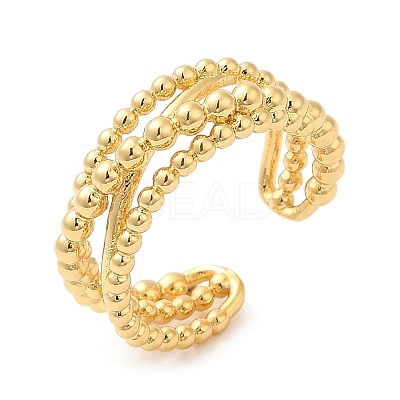 Rack Plating Brass Criss Cross Open Cuff Rings for Women LS-RJEW-M148-06G-1