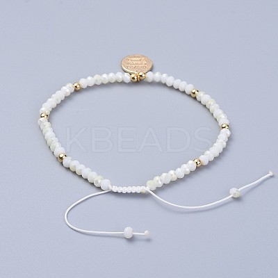 Electroplate Glass Braided Beads Bracelets BJEW-JB04311-05-1
