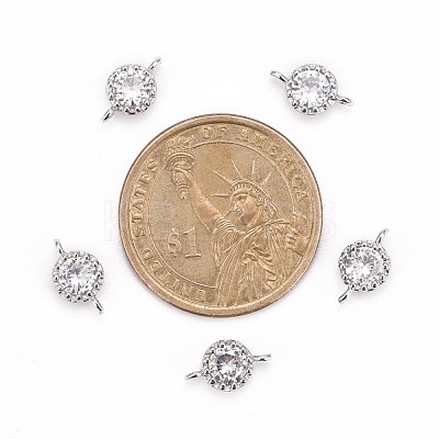 Flower Brass Micro Pave Cubic Zirconia Links ZIRC-L054-09P-NR-1