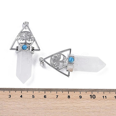 Natural & Synthetic Mixed Gemstone Faceted Pointed Bullet Big Pendants G-H076-02P-1