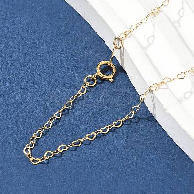 1/20 14K Gold Filled Heart Link Chain Necklaces for Women NJEW-Z068-03G-02-1