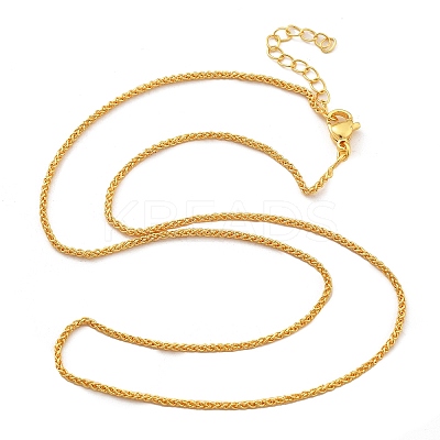 Brass Wheat Chains Necklaces for Women NJEW-D302-24G-1