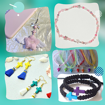 DIY Cross Beads Jewelry Making Finding Kit DIY-PH0021-24-1