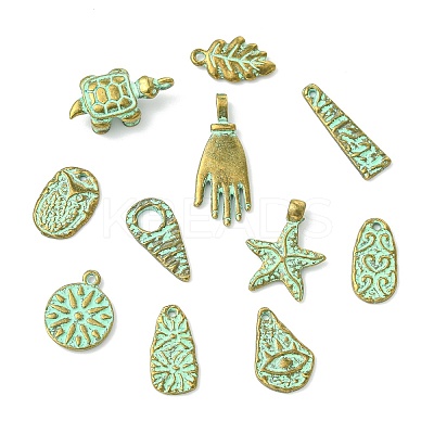 55Pcs 11 Styles Tibetan Style Alloy Pendants FIND-CJ0006-87-1