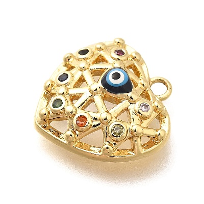 Brass Micro Pave Cubic Zirconia Pendants KK-U048-09G-1