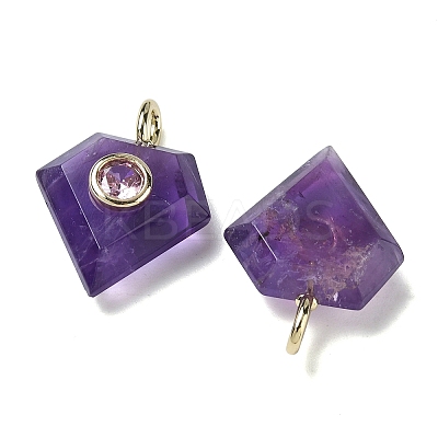 Natural Amethyst Faceted Pendants G-F819-03G-04-1