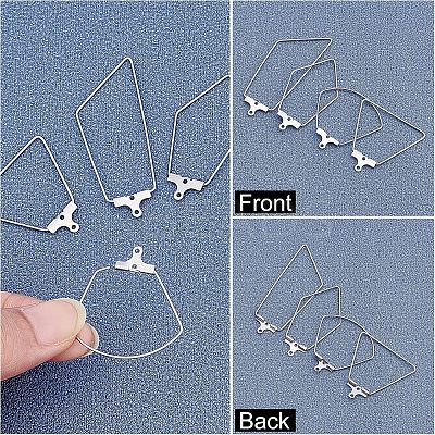 48 Pcs 4 Styles 304 Stainless Steel Pendants STAS-UN0022-08P-1