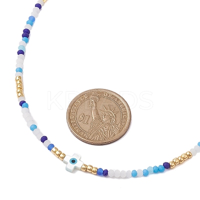 Glass Beaded Necklaces NJEW-JN04896-1