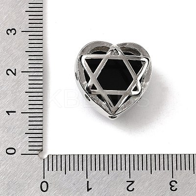 Brass Pave Natural Obsidian Heart Multi-Strand Links G-B149-13P-07-1