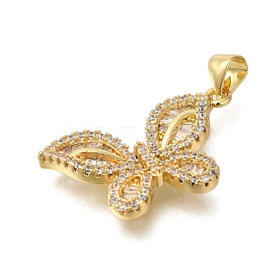 Rack Plating Brass Micro Pave Cubic Zirconia Pendants ZIRC-F142-15A-G-1