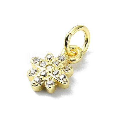 Brass Micro Pave Clear Cubic Zirconia Charms KK-H475-59G-07-1
