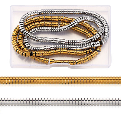 2 Strands 2 Colors Electroplate Non-magnetic Synthetic Hematite Beads Spacers Strands G-TA0001-28-1