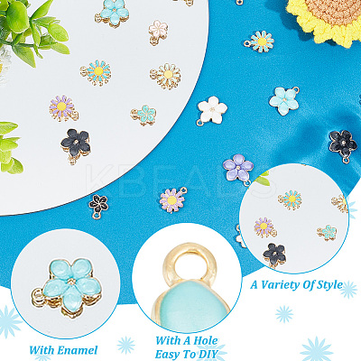 90Pcs 15 Style Alloy Enamel Charms ENAM-HY0003-11-1