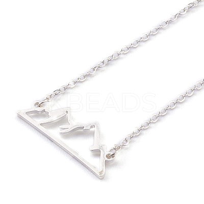 304 Stainless Steel Alps Pendant Necklaces NJEW-Z001-01S-1