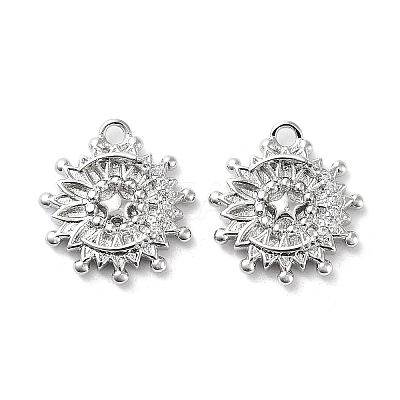 Rack Plating Brass Micro Pave Cubic Zirconia Pendants KK-K333-95P-1