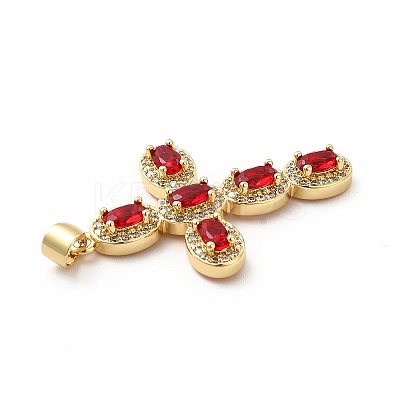 Rack Plating Brass Cubic Zirconia Pendants KK-G456-25G-03-1