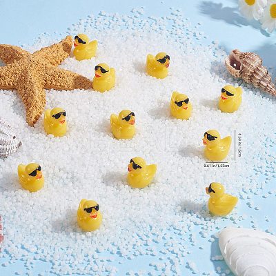 50Pcs Resin Ornaments Cute Little Yellow Duck Ornaments DIY Landscaping JX882A-1