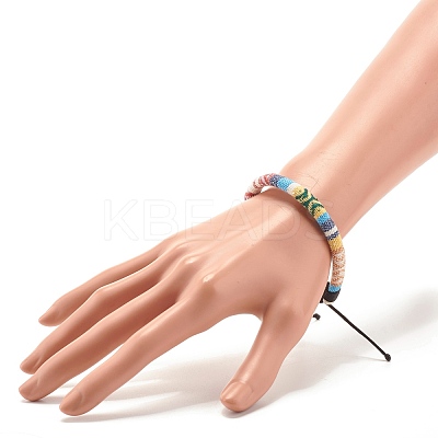 Ethnic Tribal Cloth Braided Bead Bracelet BJEW-JB07483-1