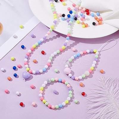 840Pcs 12 Styles Opaque Acrylic Beaded OACR-GA0001-23B-1
