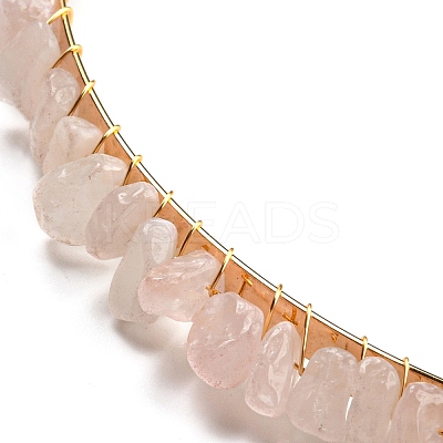 Brass Wire Wrapped Natural Gemstone Chip Hair Bands AJEW-Z010-04-1