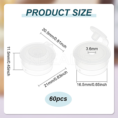 60Pcs Plastic Bottle Stoppers with Flip Cap AJEW-BC0007-12-1