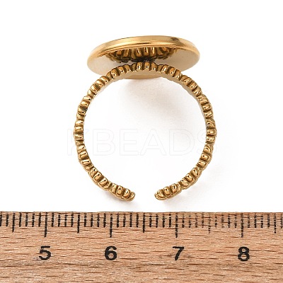 Flower 304 Stainless Steel Cuff Ring Components STAS-P454-05E-G-1