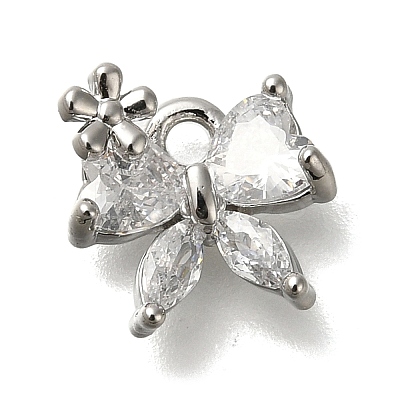 Rack Plating Brass Micro Pave Cubic Zirconia Charms KK-M014-02C-P-1