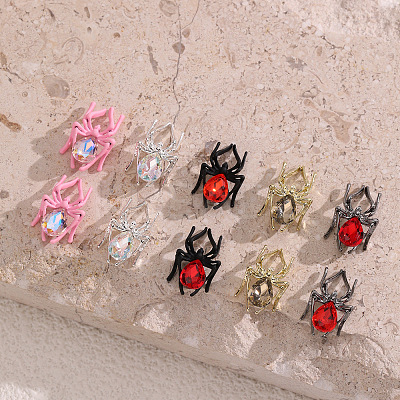 36Pcs 9 Colors Alloy Rhinestone Cabochons FIND-SP0004-45-1