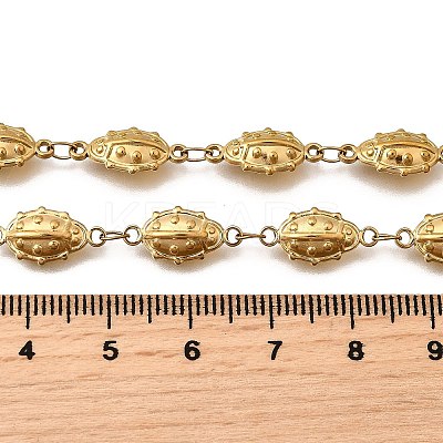 304 Stainless Steel Ladybug Link Chain Necklaces for Women Men NJEW-K249-21B-G-1