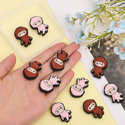 10Pcs 2 Colors Food Grade Eco-Friendly Silicone Beads SIL-CA0002-24-1
