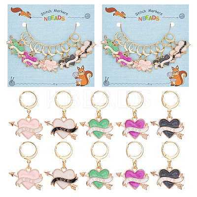 Alloy Enamel Pendant Stitch Markers HJEW-AB00262-1