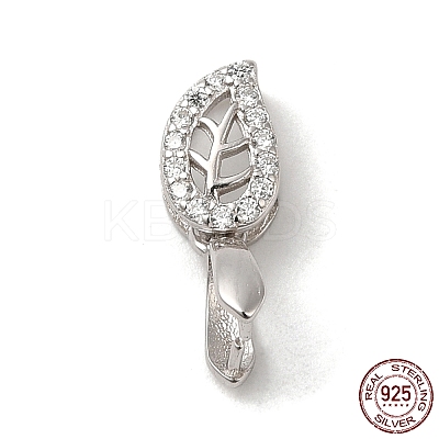Rhodium Plated 925 Sterling Silver Ice Pick Pinch Bails STER-NH0001-24P-1