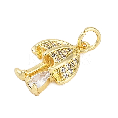 Rack Plating Brass Micro Pave Cubic Zirconia Pendants X-KK-R166-02G-03-1