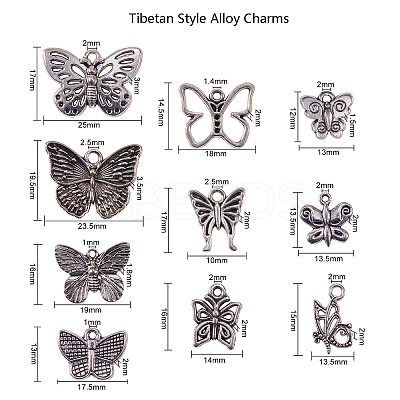 Tibetan Style Hollow Alloy Pendants TIBE-CJ0001-09-1