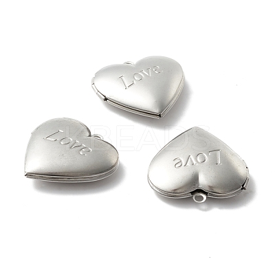 Tarnish Resistant 304 Stainless Steel Diffuser Locket Pendants STAS-K002-06P-1