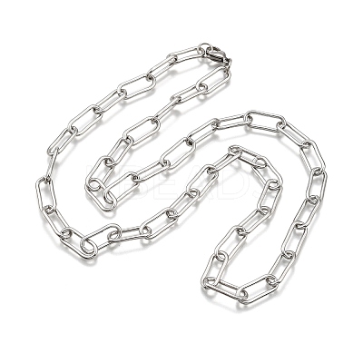Non-Tarnish 304 Stainless Steel Paperclip Chains STAS-I146-02P-1