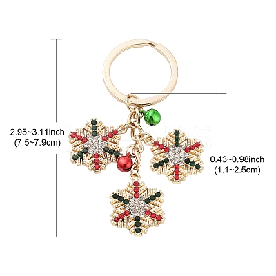 Snowflake Alloy Rhinestone Keychain KEYC-YW00108-01-1