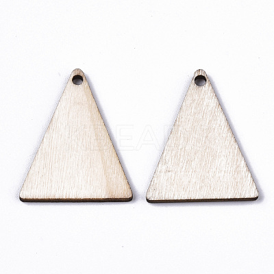 Unfinished Natural Poplar Wood Pendants WOOD-S045-113-1