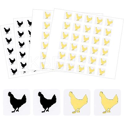 80 Sheets 2 Color Cartoon Animal Meal Stickers DIY-OC0008-67B-1