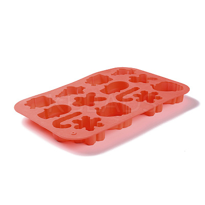 Christmas Theme Candy Cane/Snowman/Snowflake Cake Decoration Food Grade Silicone Molds LS-DIY-E067-05-1