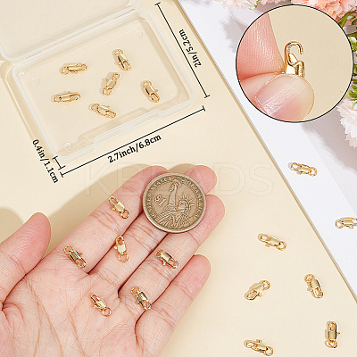 20Pcs Rack Plating Brass Lobster Claw Clasps with Jump Rings KK-BBC0009-97-1